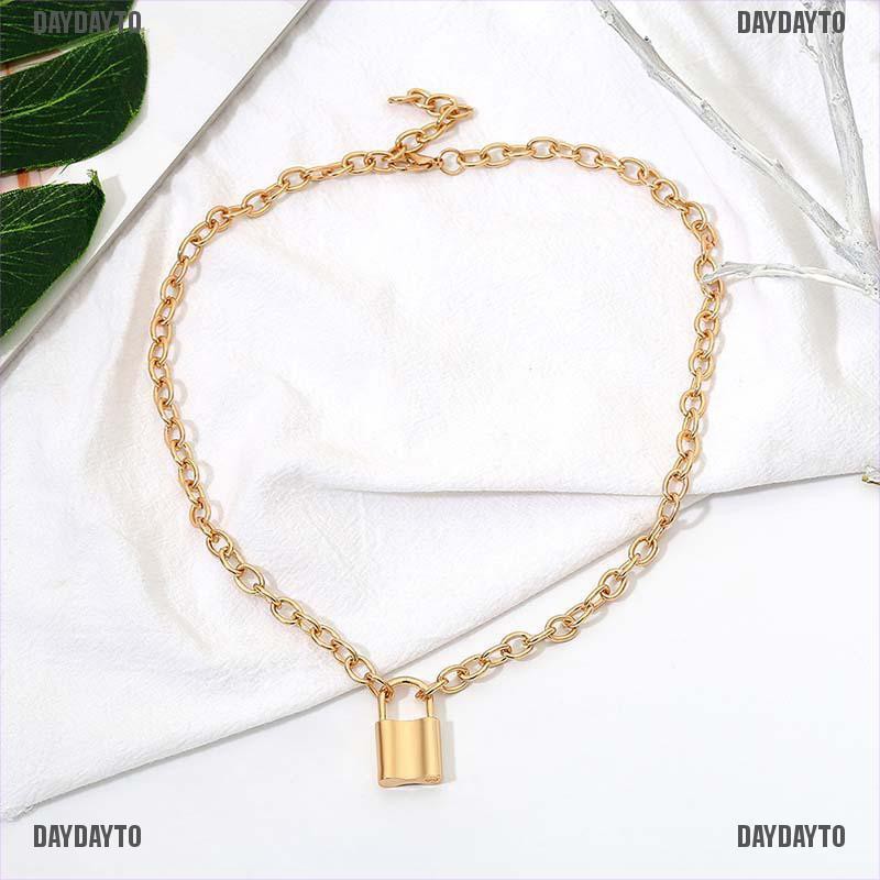 Vòng cổ Mặt Hình Ổ Khóa Bằng Thép Không Gỉ Phong Cách Punk Unisex