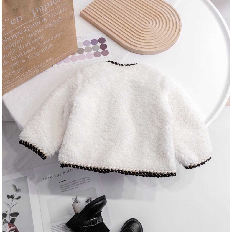 [Hàng QC Cao cấp loại 1] Áo khoác lông cừu phong cách hàn quốc cho bé gái | Áo khoác cho bé từ 9-18kg