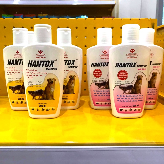  Hantox Shampoo | Sữa tắm diệt khuẩn trị ve rận cho chó mèo | Chai 200ml