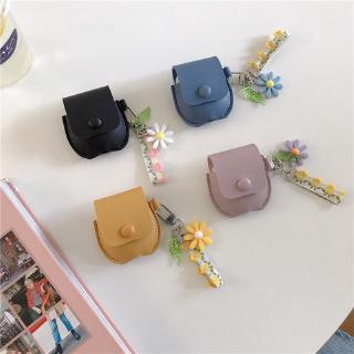 Korean Leather Simple Flowers Girls Full Cover Anti Crack Headset Case Cover Apple AirPods 1/2 Cover