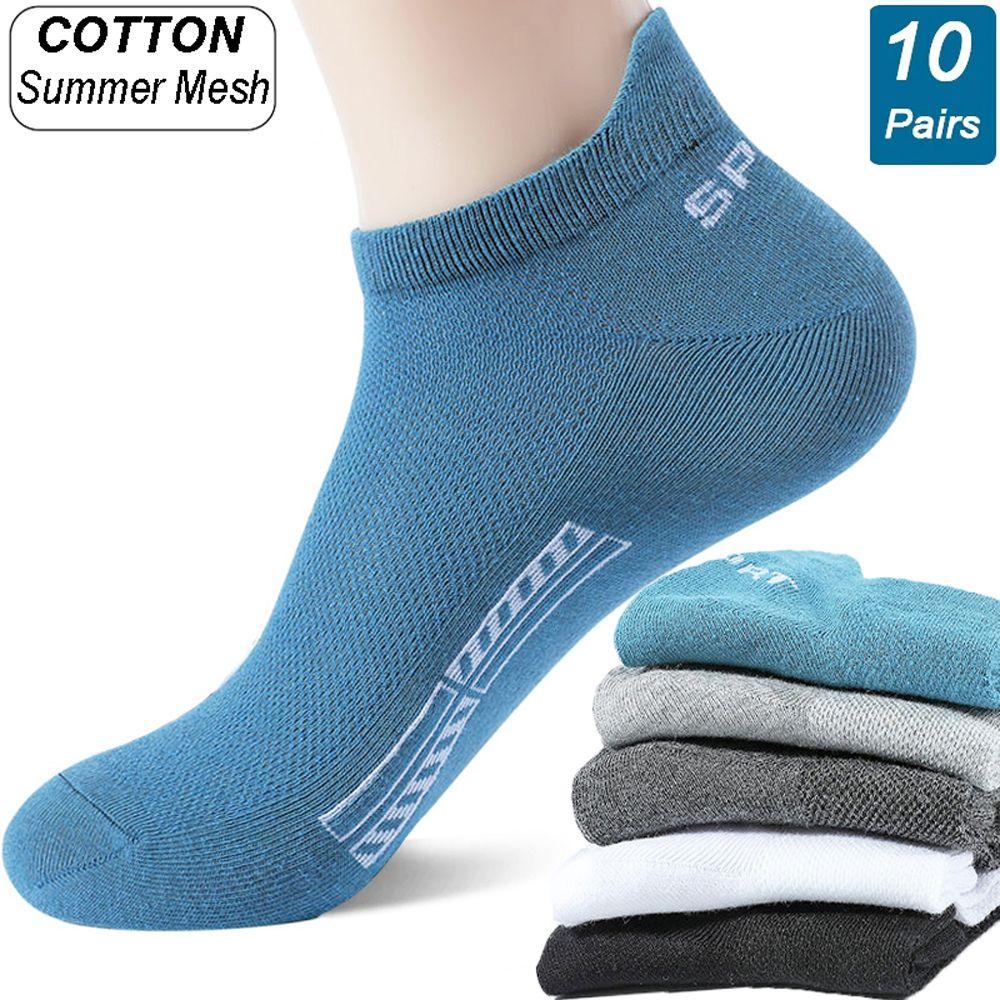 Set 10 Đôi Vớ Cotton Cổ Thấp Thoáng Khí Thời Trang Cho Nam