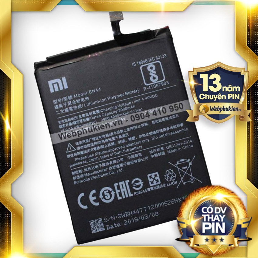 Pin zin cho Xiaomi Redmi Note 5 (BN44) - 4000mAh