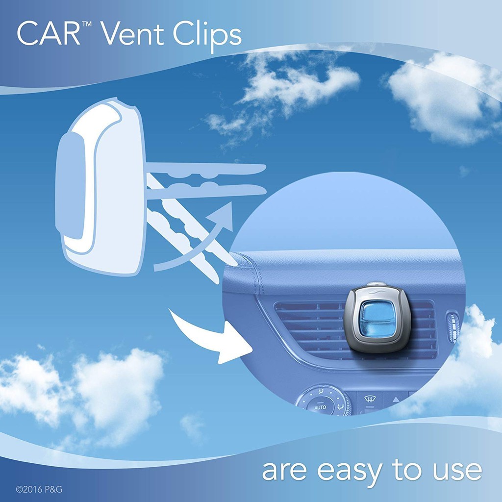 Nước hoa ô tô Febreze Air Freshener Car Vent Clips kẹp ống gió xe hơi [Hàng Mỹ]