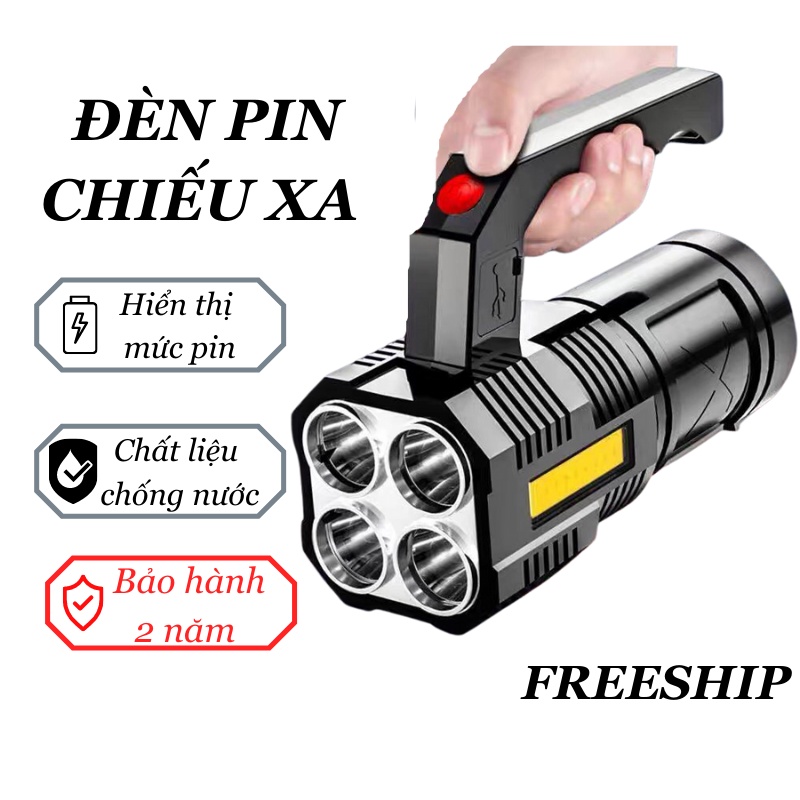 Đèn Pin Cầm Tay, Đèn Pin Siêu Sáng Chống Nước, Tích Điện Tiện Lợi COCA T