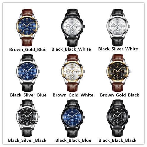 Đồng Hồ Thạch Anh FNGEEN Phối Dây Da Phong Cách Sang Trọng Cho Nam