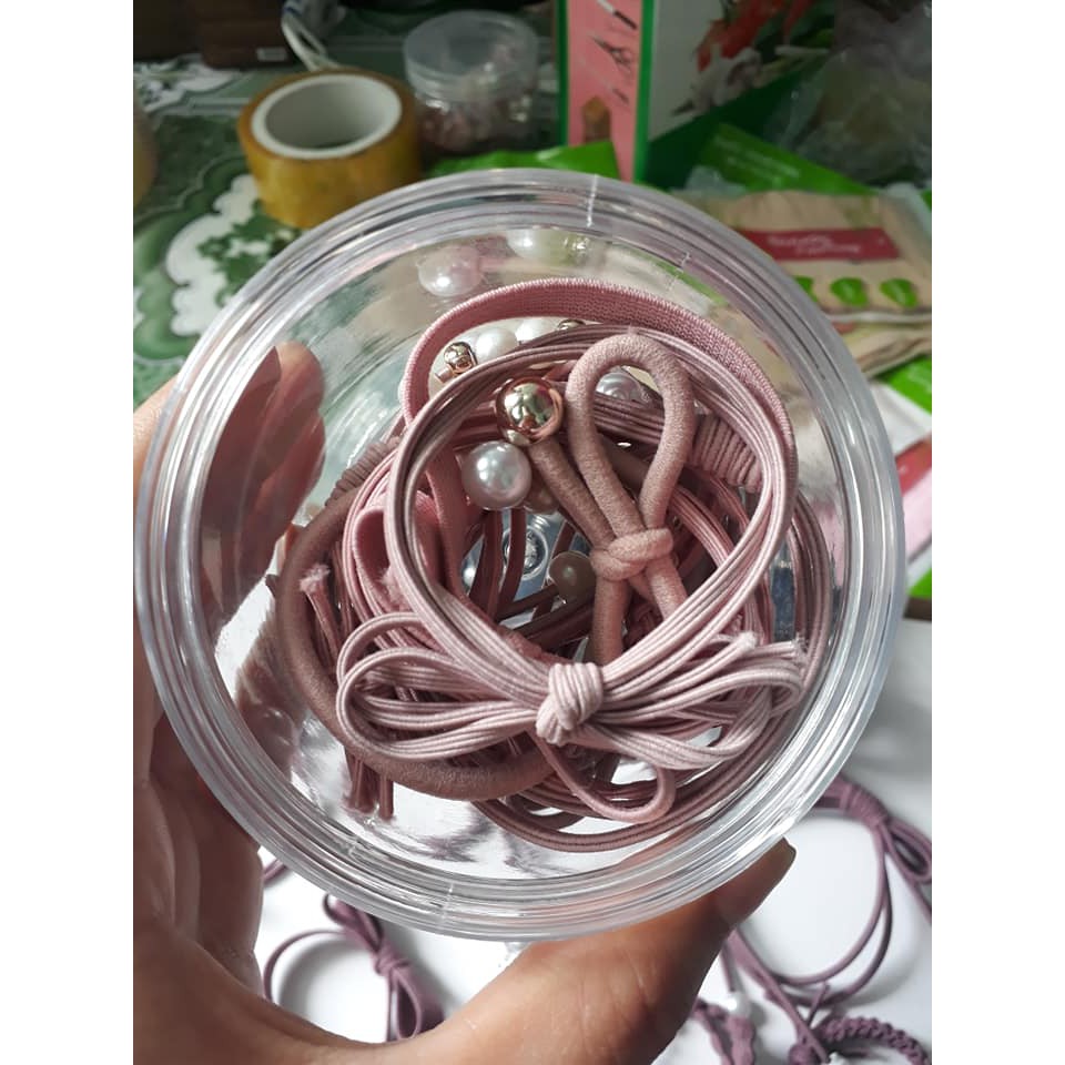 Hộp Chun Buộc Tóc Siêu Xinh 12 Chiếc