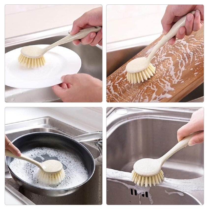 Bàn Chải Chà Rửa Xoong Nồi Với Tay Cầm Dài Thoải Mái Tiện Dụng