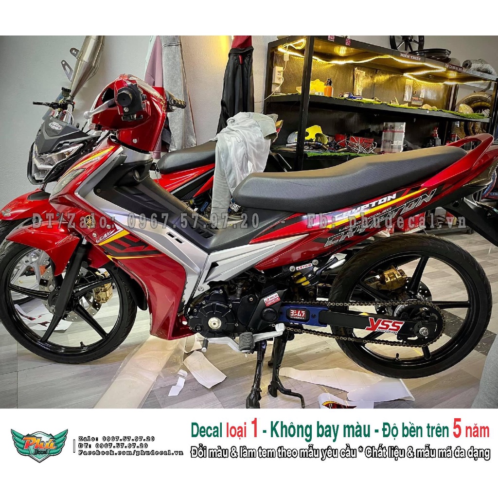 Tem rời xe Ex 2006-2010 đỏ Crypton (A)