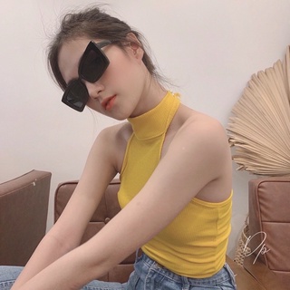 Áo yếm cổ lọ chất gân co dãn mặc lên phom đẹp