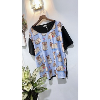 áo thun thái unisex bigsize[hình chó xanh] KY12