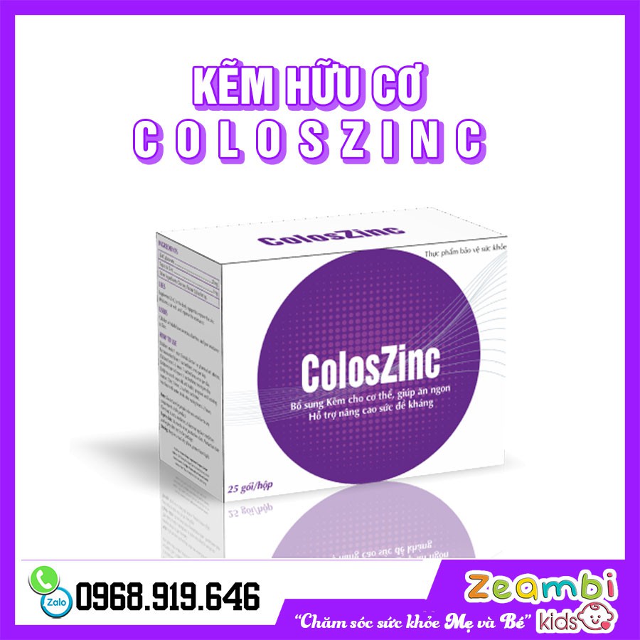 Kẽm Hữu Cơ ColosZinC Gluconate - Cải Thiện Biếng Ăn, Nâng Cao Đề Kháng, Hỗ Trợ Tiêu Chảy - Nguyên Liệu Nhập Khẩu Từ Pháp