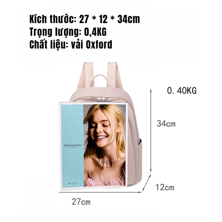 Balo vải oxford thêu họa tiết kích cỡ lớn thời trang cho nữ