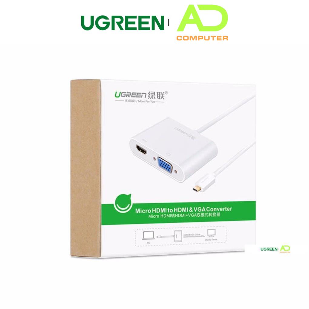 Bộ chuyển đổi micro HDMI sang HDMI và VGA dài 10CM UGREEN MM115 30354