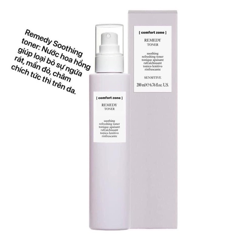 Nước hoa hồng dạng xịt Comfort Zone Remedy Toner làm dịu mát da 200ml (nhật khẩu chính hãng)