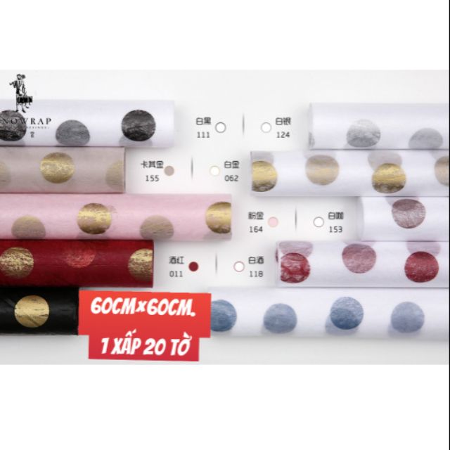 Giấy mếch lụa chấm bi.