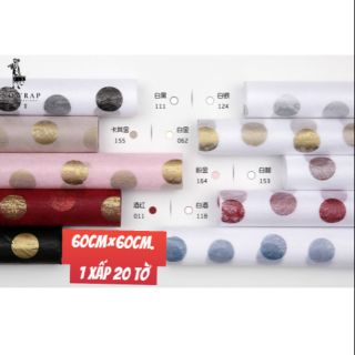 Giấy mếch lụa chấm bi.