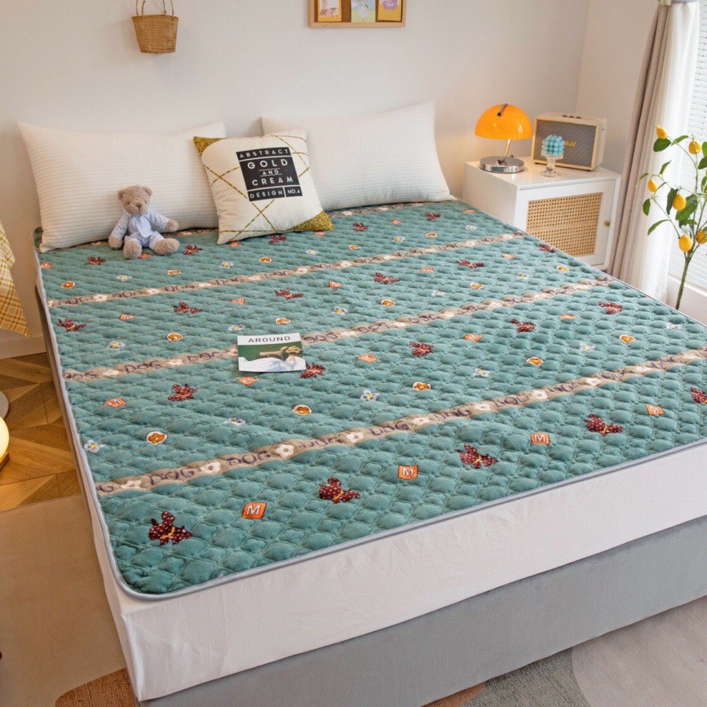 THẢM NỈ TUYẾT SỮA KHÁNG KHUẨN BEAR 3 IN 1, THẢM NỈ ĐA NĂNG CÓ CHUN CÀI 4 GÓC