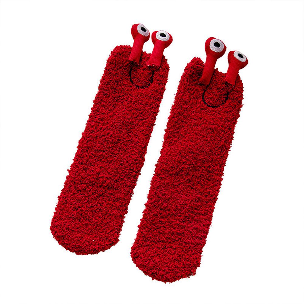 Tất lông cừu san hô dày giữ ấm thời trang mùa thu đông kiểu hoạt hình nhiều màu dễ thương cho nữ