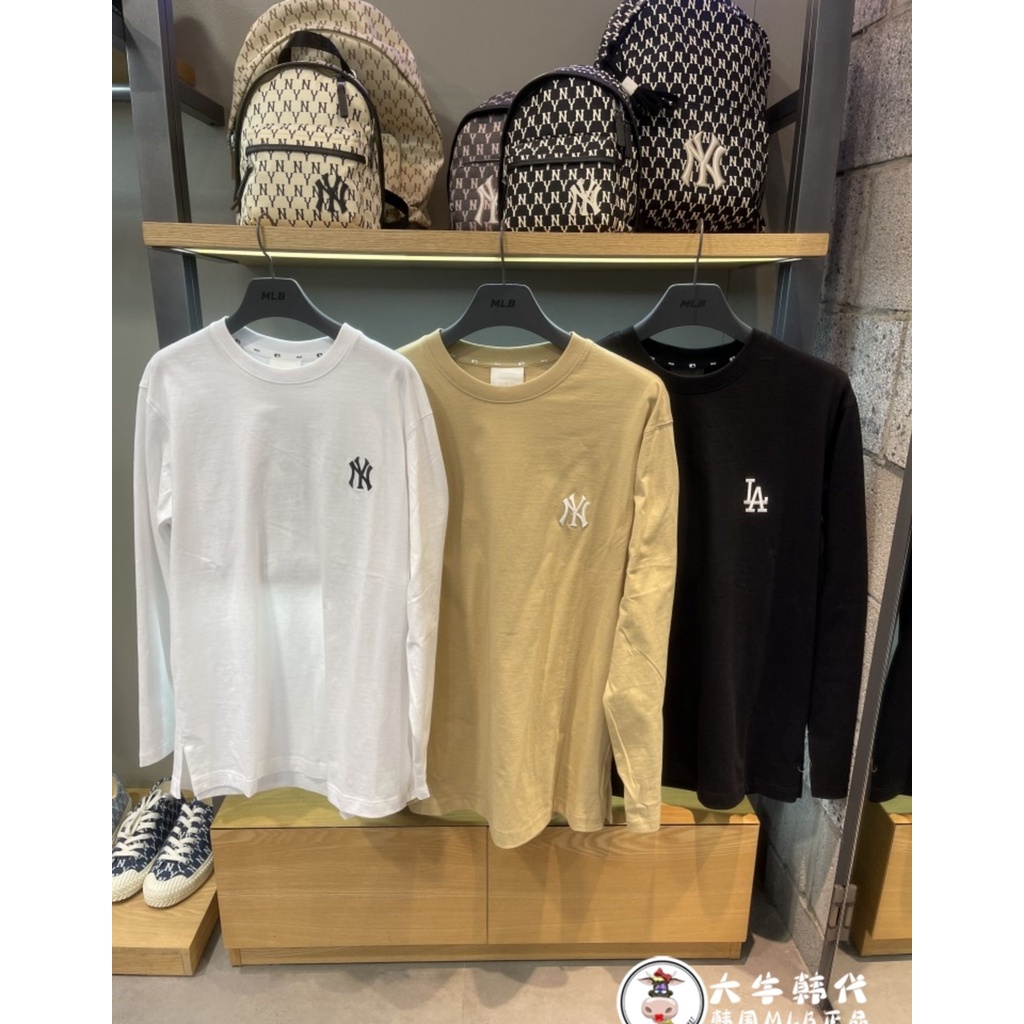 MLB Áo thun tay dài cổ tròn cỡ lớn thời trang mùa xuân cho nam và nữ 31TS3L