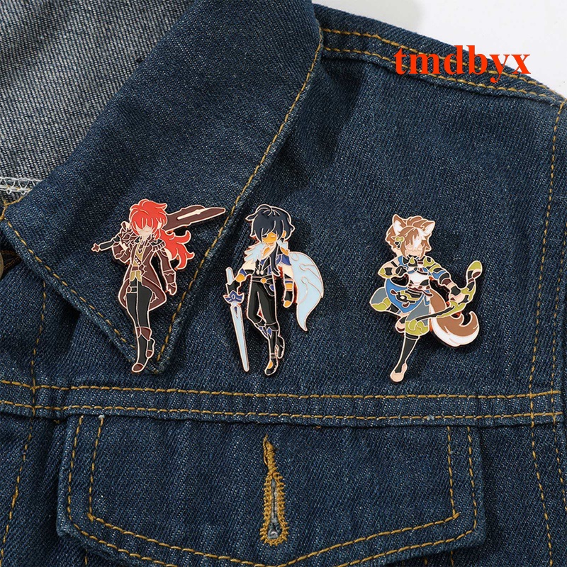 Huy Hiệu Cài Áo Kim Loại Hình Anime Genshin impact tmdbyx