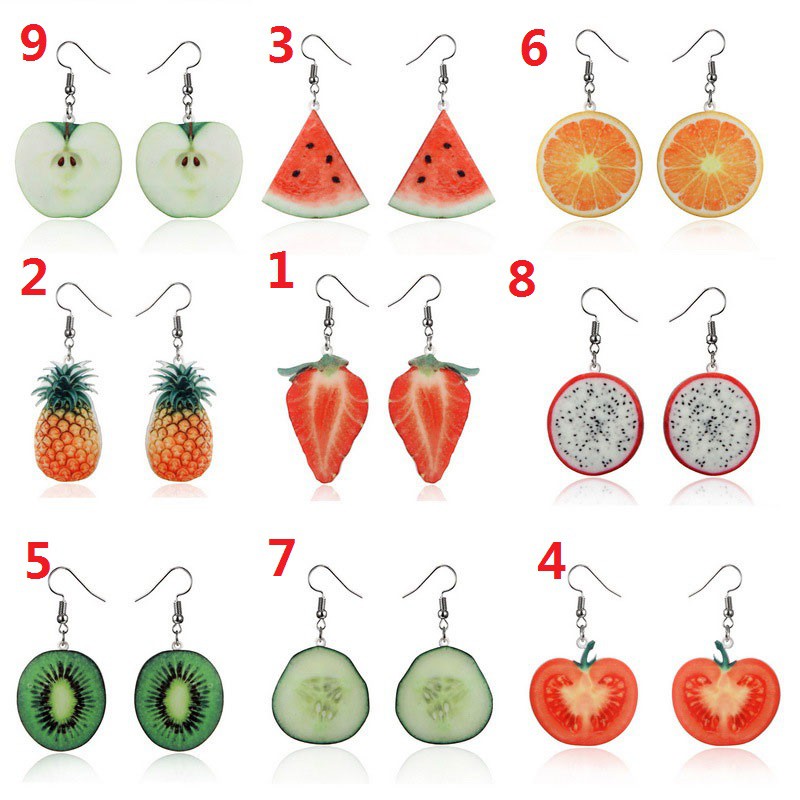 Cặp hoa tai kiểu hình trái cây đầy độc đáo