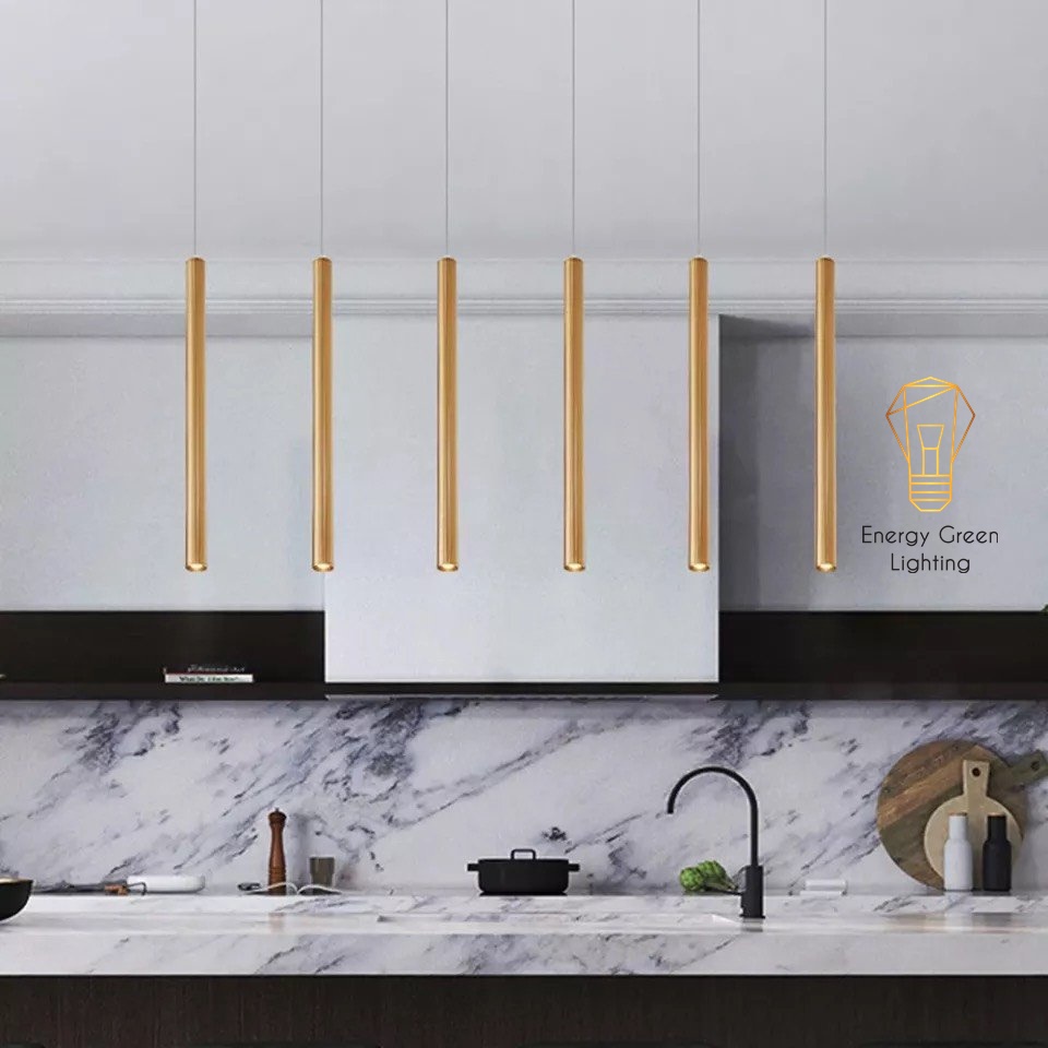 Đèn Thả Trần Energy Green Lighting Trang Trí Rọi Ống Bơ Thân Vàng 5w - 2 Kích Thước 60cm , 30cm - Thân Nhôm Tản Nhiệt