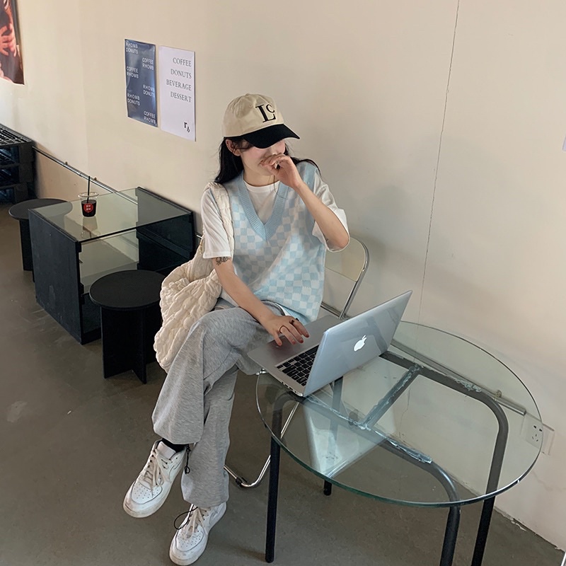 Áo gile len nữ ulzzang hàn quốc họa tiết kẻ ô freesize MINHU CLOTHES - AL04 | BigBuy360 - bigbuy360.vn