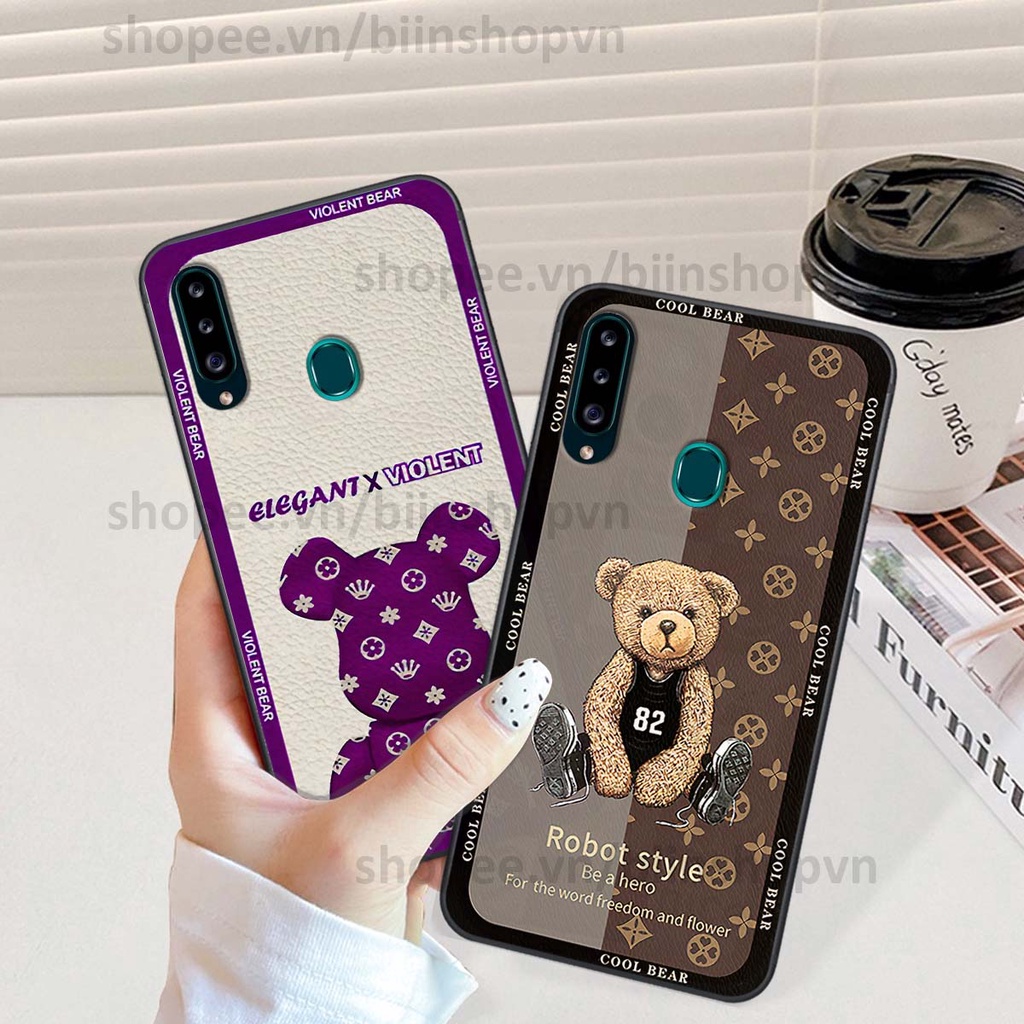 Ốp Samsung A20s hình gấu bear brick đẹp độc lạ, thời trang, cá tính