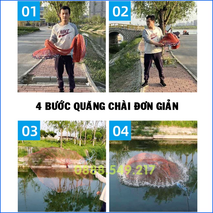 Chài Đĩa Bay.Chài Đánh Cá Tựng Quăng loại 6M