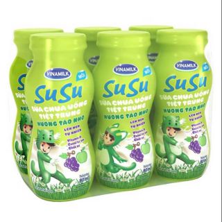 Sữa chua uống susu 80ml (8 lốc× 6chai 80ml) 3 vị cam, dâu, táo