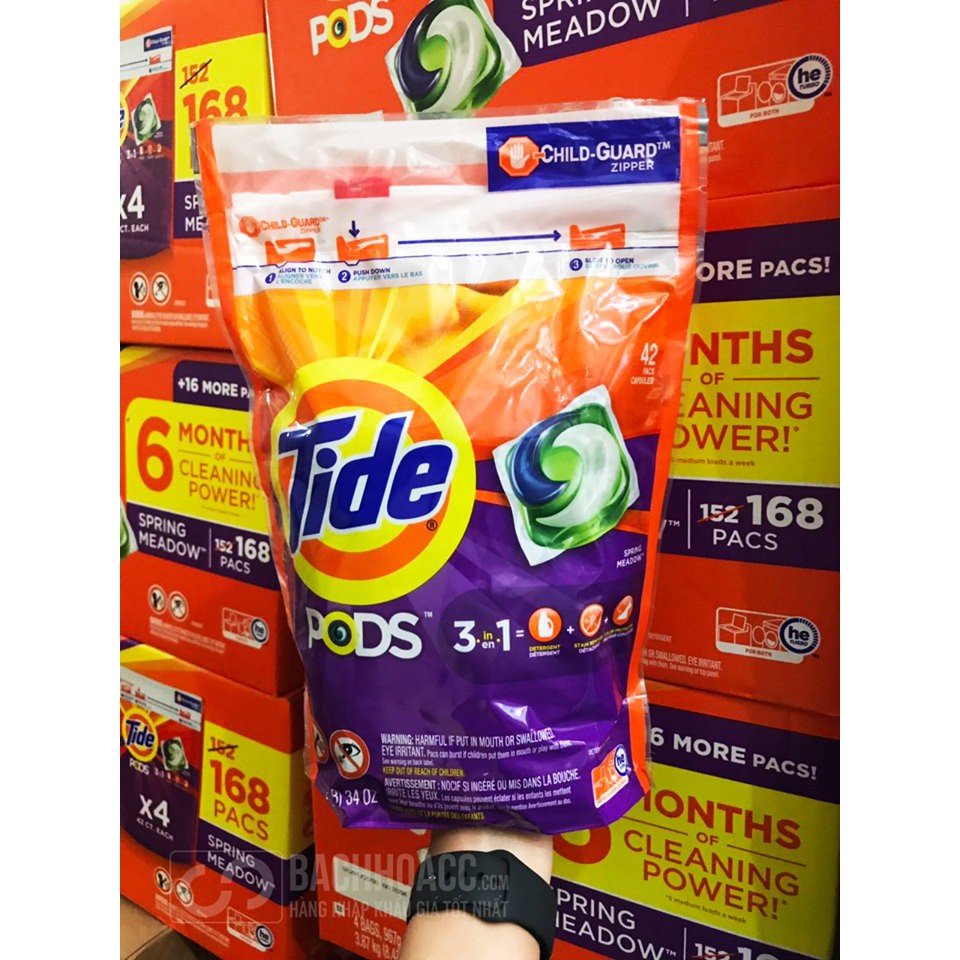 Viên Giặt Xả Quần Áo Tide Pods 3in1 42 Viên - Mỹ