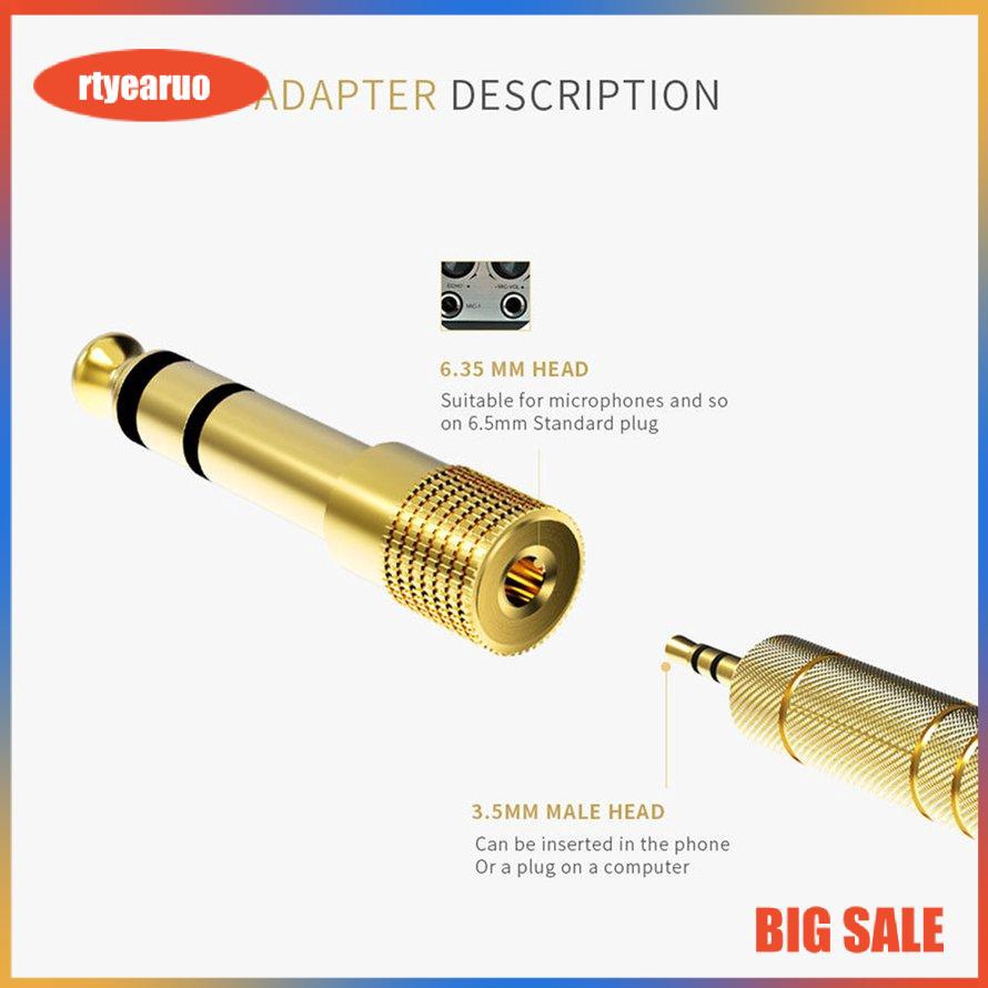【199k0207】5PCS/SET Gold-Plated 6.35mm 1/4 Inch Jack to 3.5mm Male Stereo Headphone Jack
