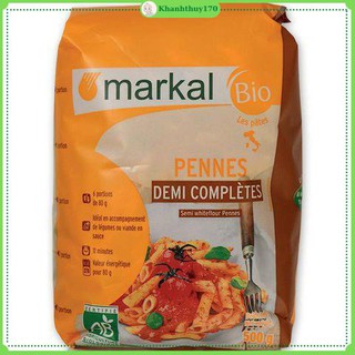 Mì ống bán lứt hữu cơ penne Markal 500g