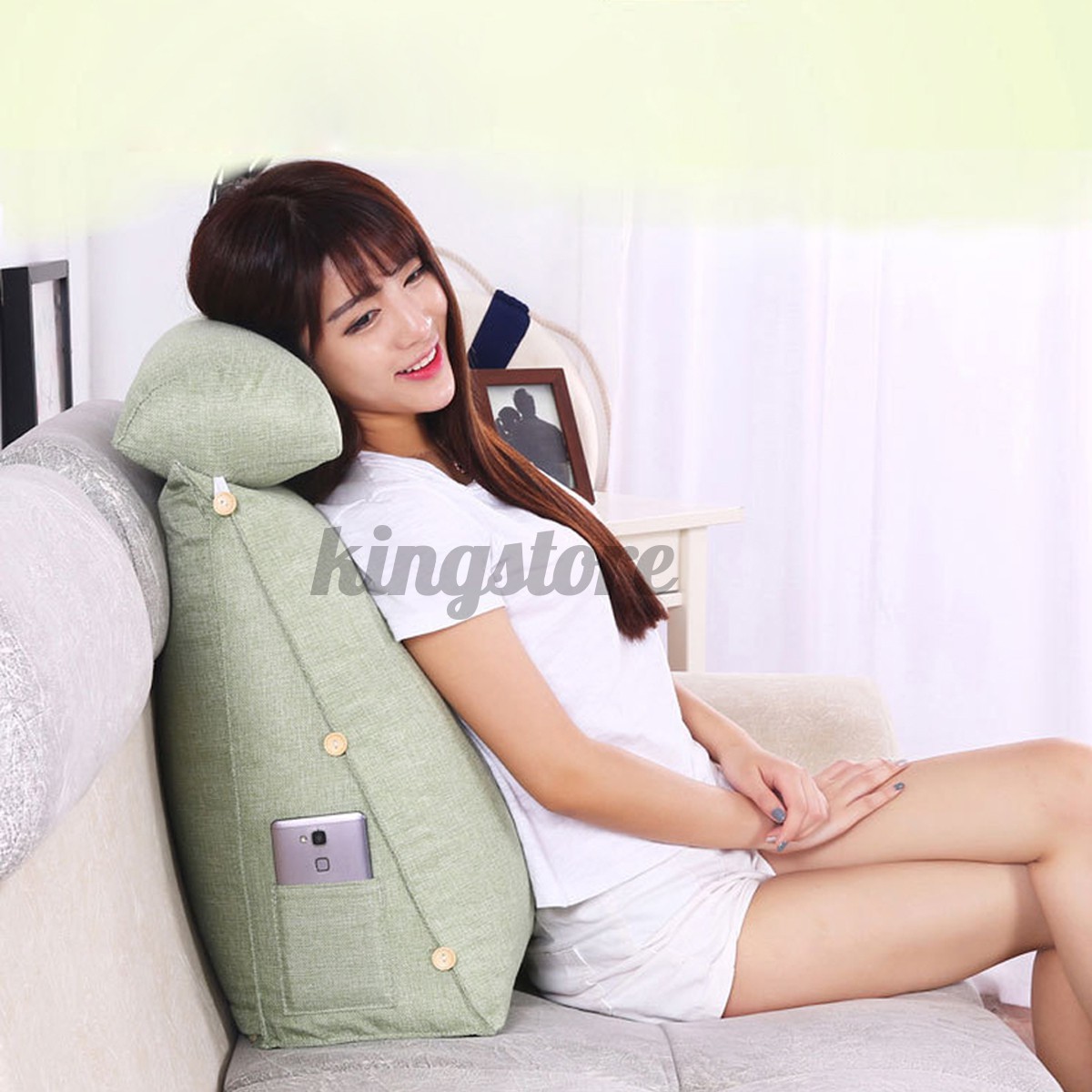 WL Adjustable Back Wedge Cushion Back Pain Relief Pillow Office Sofa Backrest