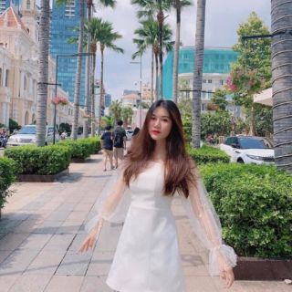 Váy tay ren bồng đính hạt