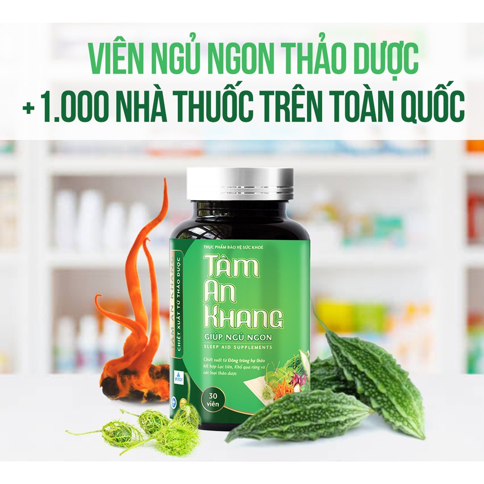 Tâm An Khang - Công thức đột phá:  Hỗ trợ điều trị mất ngủ,  khó ngủ, an thần và bồi bổ cơ thể