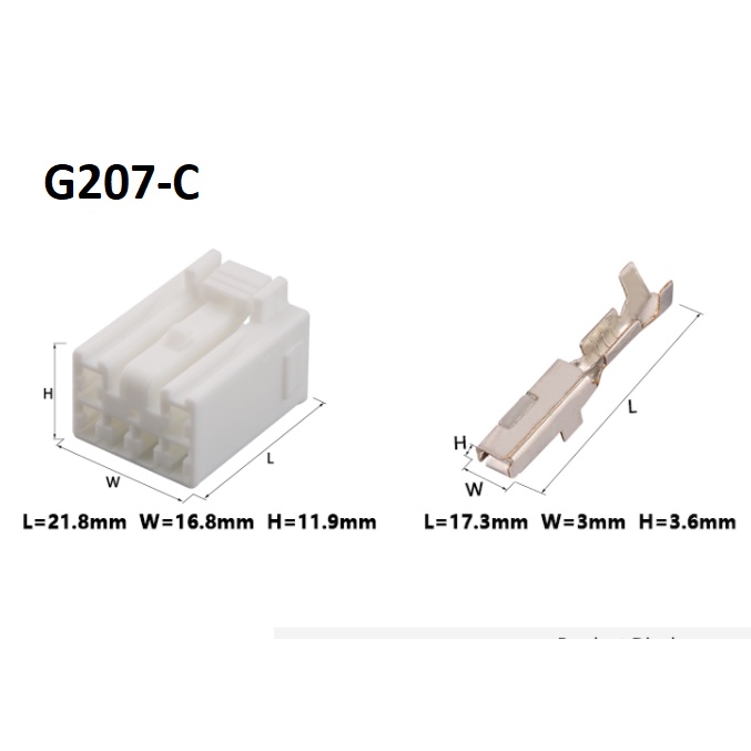 G207-Giắc cắm đầu nối xe hơi MG 6 lỗ 2.2mm màu trắng