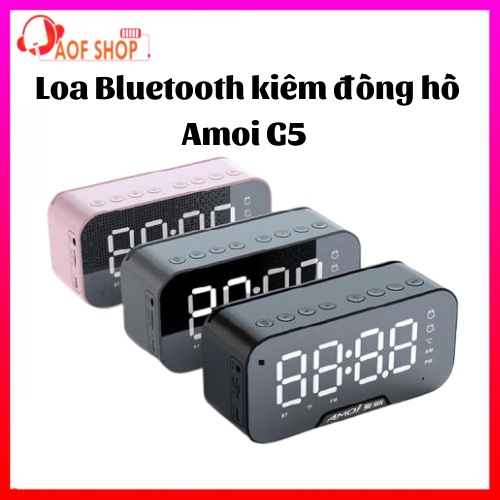 Loa Bluetooth Kiêm Đồng Hồ Màn Hình Led Tráng Gương (Đồng hồ báo thức, Đài FM)