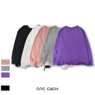 Áo nỉ basic rách gấu AD923