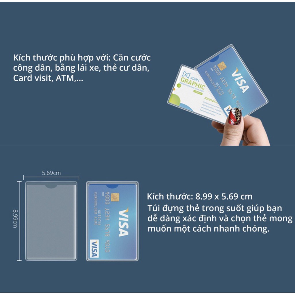 Combo 5 Túi đựng thẻ căn cước công dân, bằng lái xe, ATM, Card visit, CMND