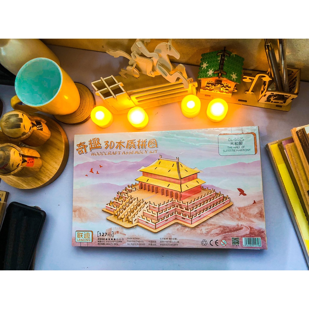 Mô hình gỗ lắp ghép trang trí 3D Tử Cấm Thành