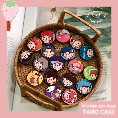 Giá đỡ chống lưng điện thoại ⚡ 𝐅𝐑𝐄𝐄𝐒𝐇𝐈𝐏 ⚡ Popsockets smiley family phong cách hoạt hình dễ thương.