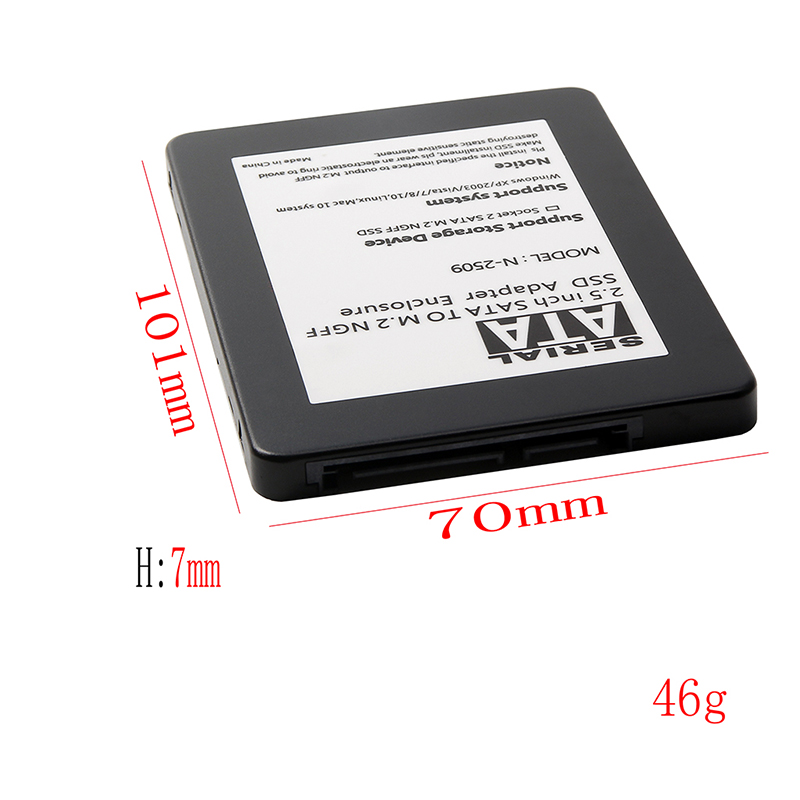 Vỏ Bảo Vệ Hộp Sạc Tai Nghe Ngff M.2 Sang Sata Hdd 7mm 2280 Bằng Hợp Kim Nhôm | BigBuy360 - bigbuy360.vn