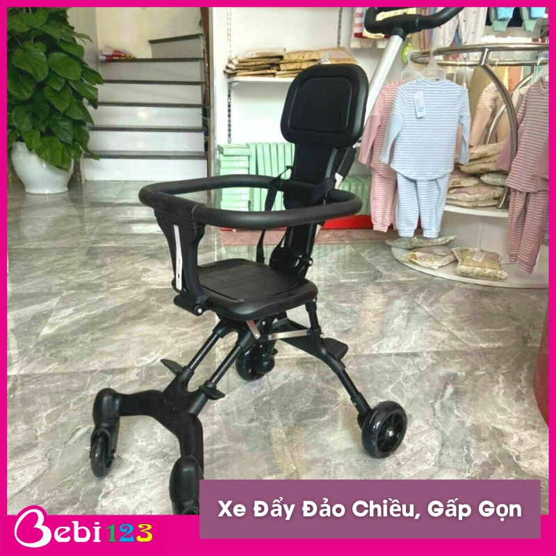 Xe đẩy đảo chiều gấp gọn có đệm cho bé