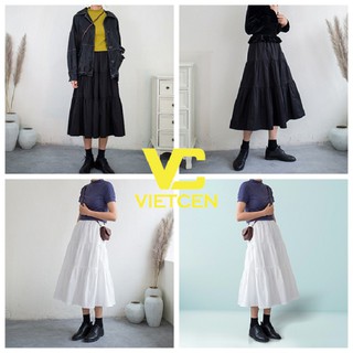 Chân Váy Dài Vintage Xếp Ly 3 Tầng Chất Voan Ulzzang Hot Trend - VIETCEN