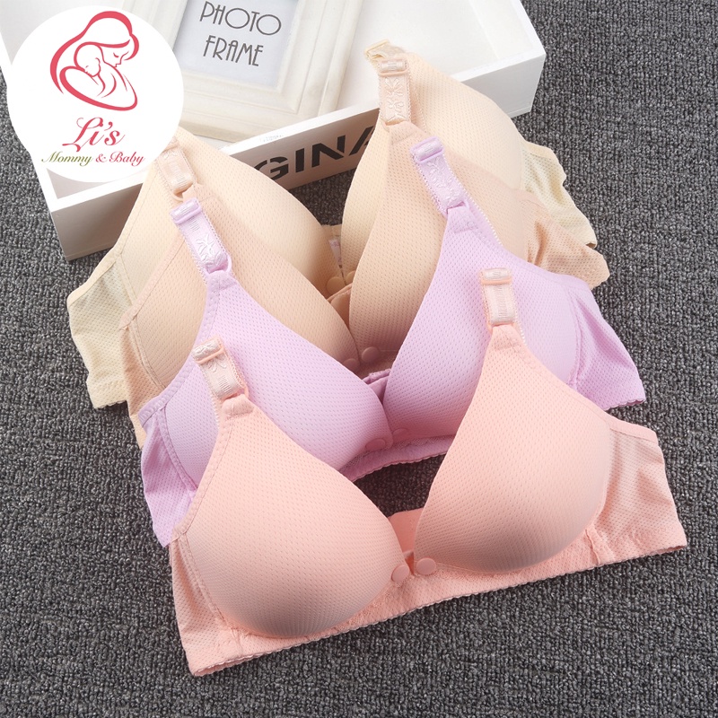 Áo lót bầu sau sinh và cho con bú thông hơi không gọng chống chảy xệ đồ lót bầu viền ren cao cấp mùa hè Mã ALB24131