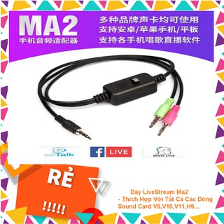 Dây Live Stream 3 Màu XOX MA2- Giắc Live Stream Thu Âm Cao Cấp - MA2 Audio Adapter Chính Hãng Bảo Hành 6 Tháng