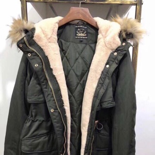 Parka lót lông xuất pháp cho nữ