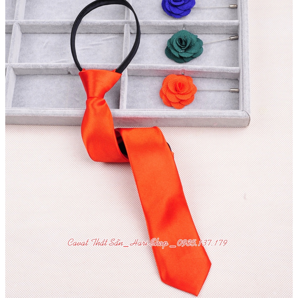 Cavat Thắt Sẵn Bản Nhỏ 5cm  Khoá Kéo Dài 35cm