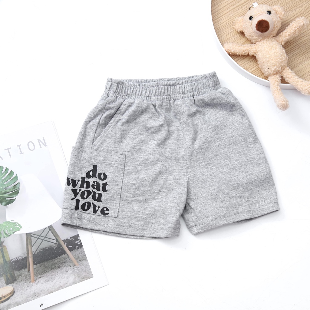 Quần short hè bé trai ILABY hai túi chất liệu cotton thoáng mát [34IB08060122]